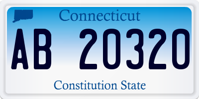 CT license plate AB20320