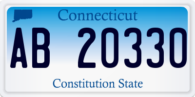 CT license plate AB20330