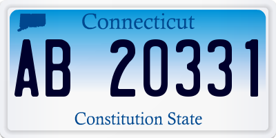 CT license plate AB20331