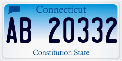 CT license plate AB20332