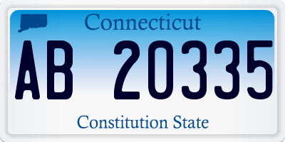 CT license plate AB20335