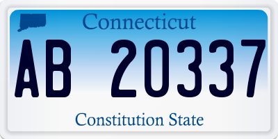 CT license plate AB20337
