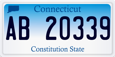 CT license plate AB20339