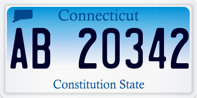 CT license plate AB20342