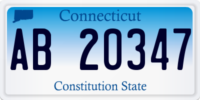 CT license plate AB20347