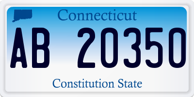 CT license plate AB20350