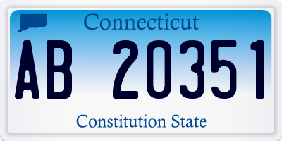 CT license plate AB20351