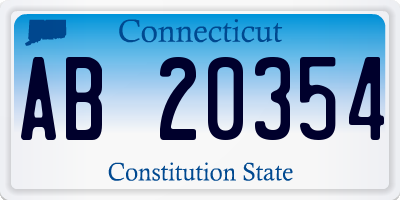 CT license plate AB20354