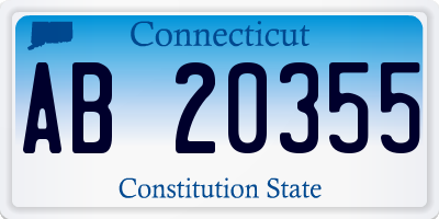 CT license plate AB20355