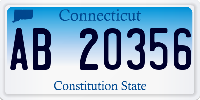 CT license plate AB20356