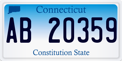 CT license plate AB20359
