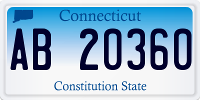 CT license plate AB20360