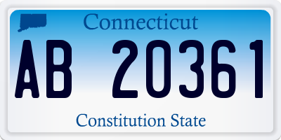 CT license plate AB20361