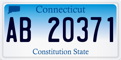 CT license plate AB20371