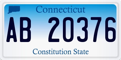 CT license plate AB20376