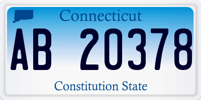 CT license plate AB20378