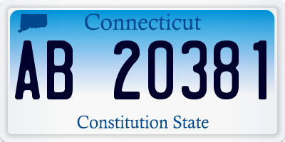 CT license plate AB20381