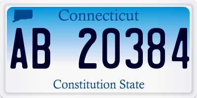 CT license plate AB20384