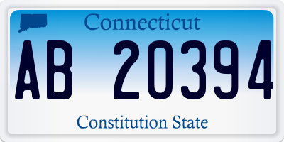 CT license plate AB20394