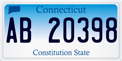 CT license plate AB20398