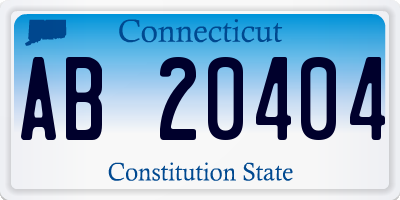 CT license plate AB20404