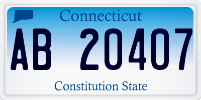 CT license plate AB20407