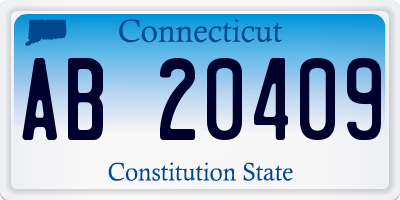 CT license plate AB20409