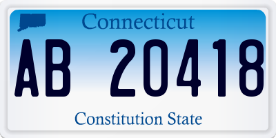 CT license plate AB20418