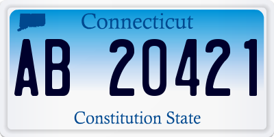 CT license plate AB20421