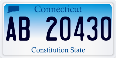 CT license plate AB20430
