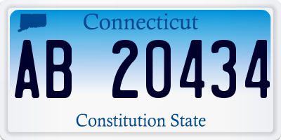 CT license plate AB20434