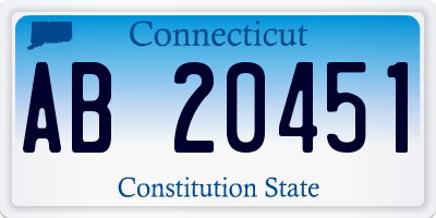 CT license plate AB20451