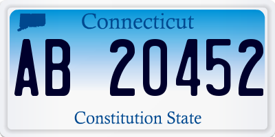 CT license plate AB20452