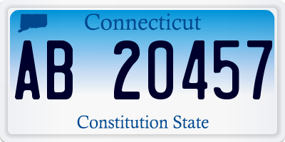 CT license plate AB20457