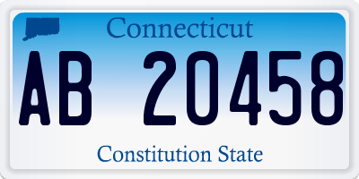 CT license plate AB20458