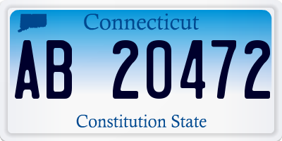 CT license plate AB20472