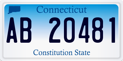CT license plate AB20481