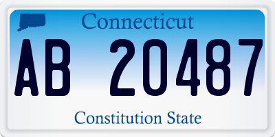 CT license plate AB20487