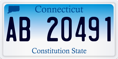 CT license plate AB20491