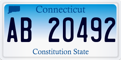 CT license plate AB20492