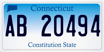 CT license plate AB20494