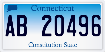 CT license plate AB20496