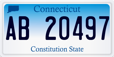 CT license plate AB20497