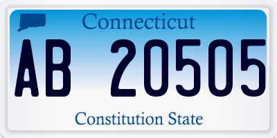 CT license plate AB20505