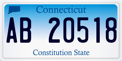 CT license plate AB20518