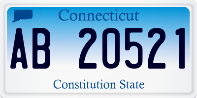 CT license plate AB20521