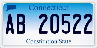 CT license plate AB20522