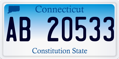 CT license plate AB20533