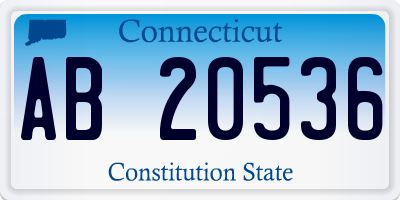 CT license plate AB20536