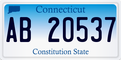 CT license plate AB20537